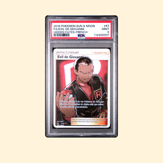 Carte Pokémon Exil de Giovanni 67/68 PSA 9 [FR] 2019 Soleil & Lune Destinées Occultes SL10.5