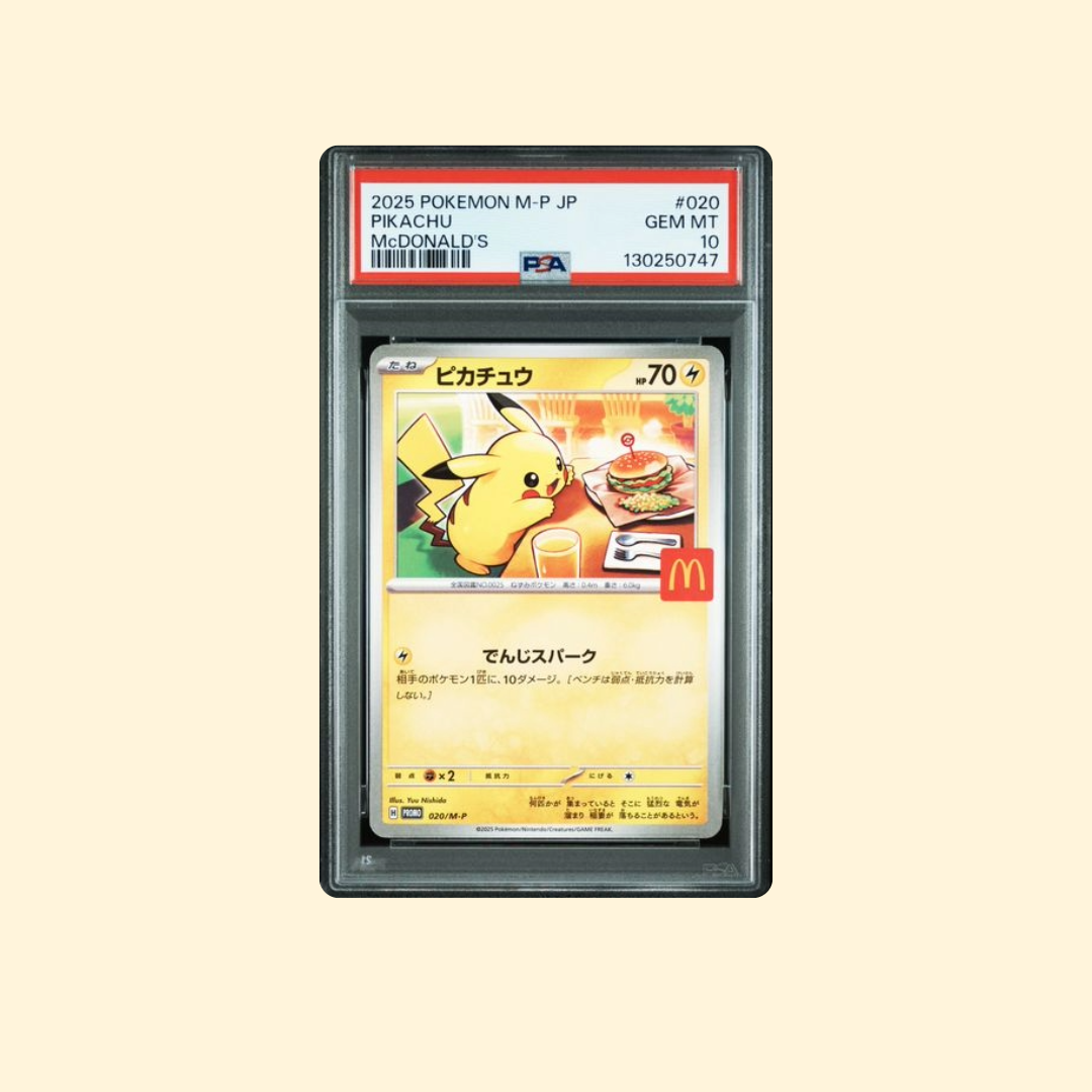 Carte Pokémon Japonaise 2025 – Pikachu 020/M-P – Promo McDonald’s – M-P