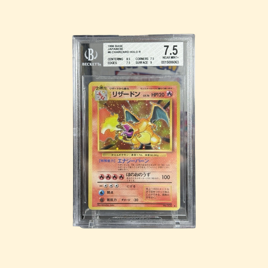 Pokémon 1996 Dracaufeu (Charizard) Base Set Holo Japonais – BGS 7.5