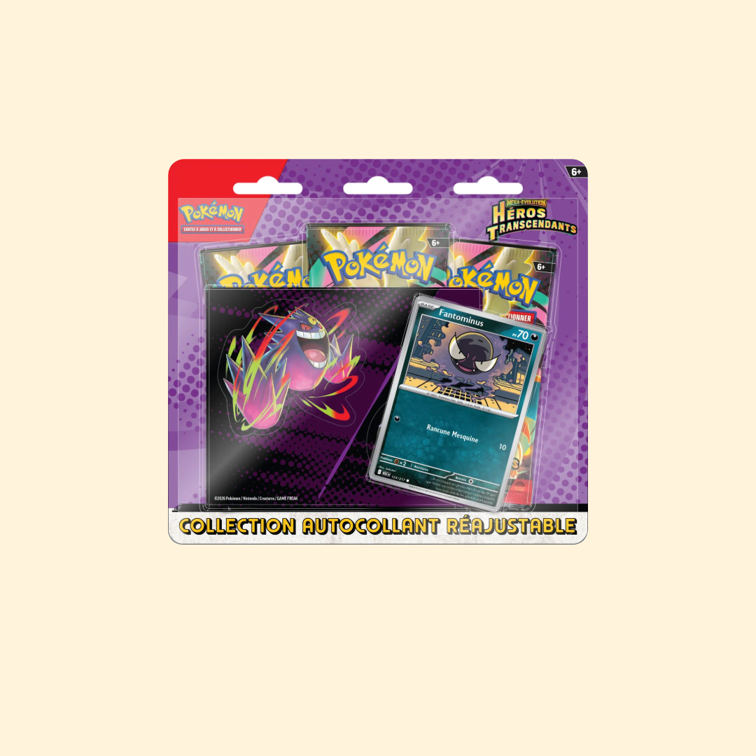 Tripacks Pokémon Autocollant Réajustable ME02.5 Héros Transcendants – Fantominus