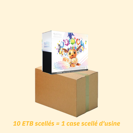Case Scellée de 10 ETB Pokémon Évolutions Prismatiques ecarlate et violet EV8.5
