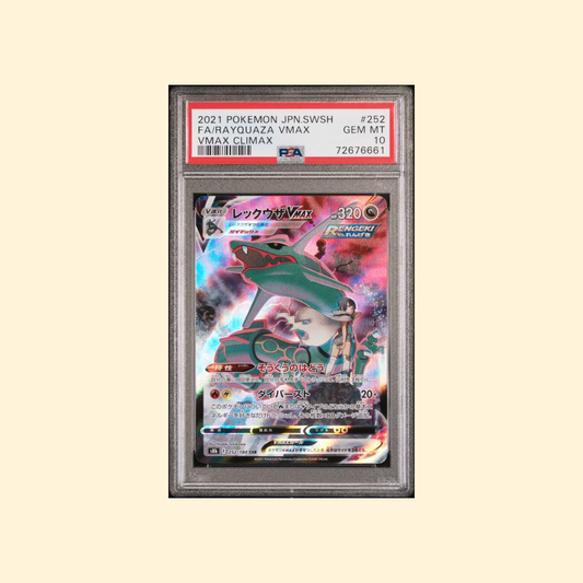 2021 Pokemon Japanese Sword & Shield Vmax Climax #252 Fa / Rayquaza PSA 10 (DAMAGED) [JP]