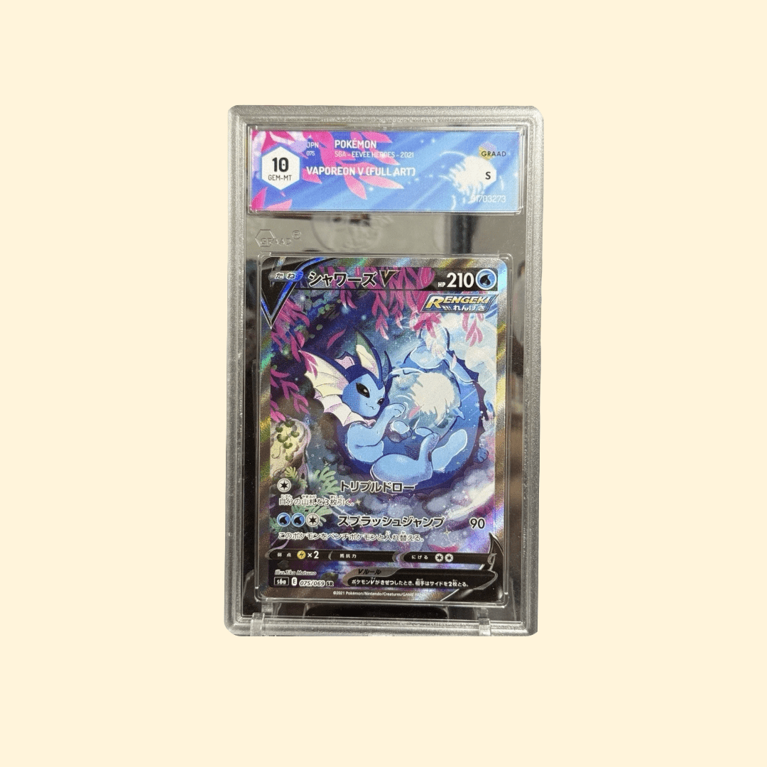 Carte Pokémon Aquali V (Vaporeon V) 075/069 – Eevee Heroes S6a – Alt Art – GRAAD 10 – Japonaise
