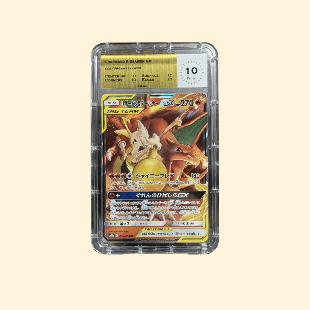 Carte Pokémon Japonaise Dracaufeu & Feunnec (Charizard & Braixen) 008/064 – SM11a Remix Bout – MTG 10