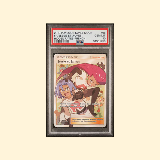 Carte Pokémon Jessie et James 68/68 PSA [FR] 2019 Soleil & Lune Destinées Occultes SL10.5