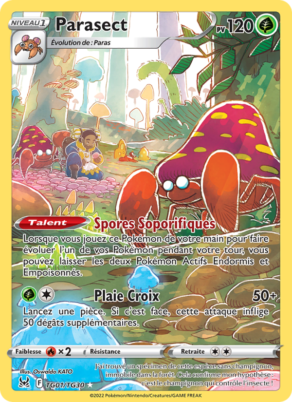 Carte Pokémon Parasect TG01 Origine Perdue