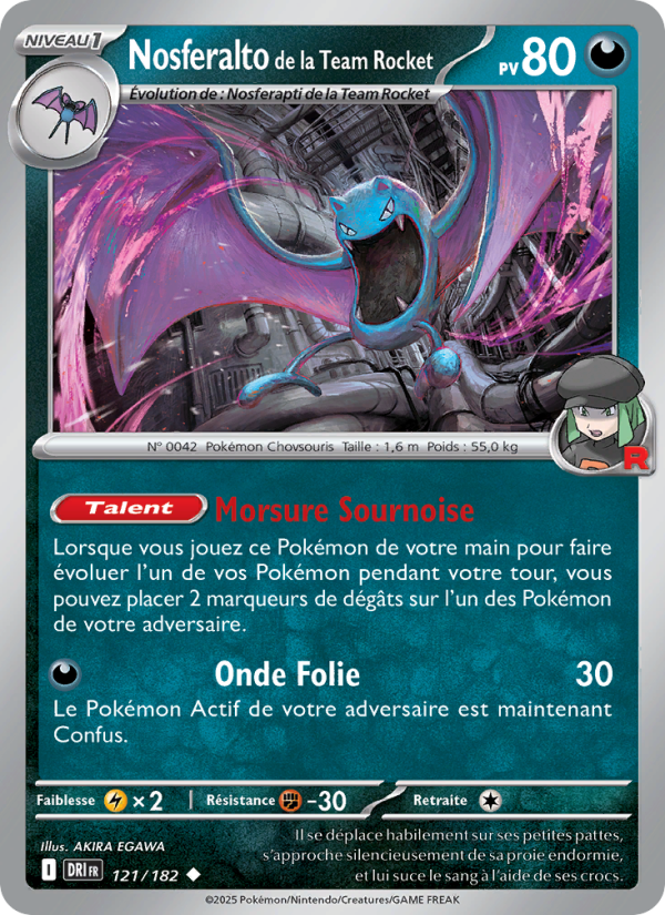 Carte Pokémon Nosferalto de la Team Rocket 121 Rivalités Destinées