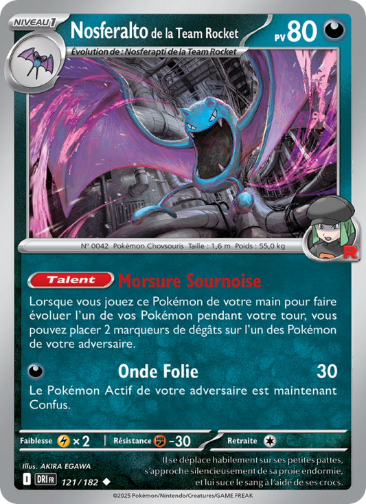 Carte Pokémon Nosferalto de la Team Rocket 121 Rivalités Destinées