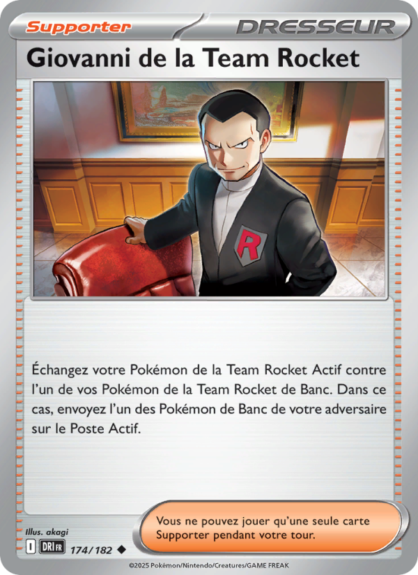 Carte Pokémon Giovanni de la Team Rocket 174 Rivalités Destinées