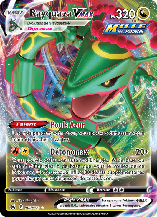 Carte Pokémon Rayquaza VMAX 102 Zénith Suprême