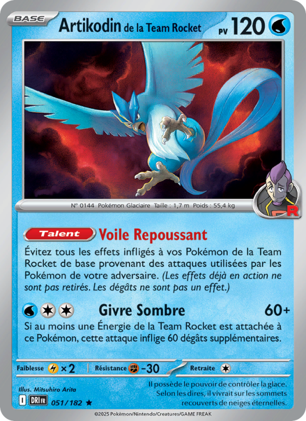 Carte Pokémon Artikodin de la Team Rocket 051 Rivalités Destinées