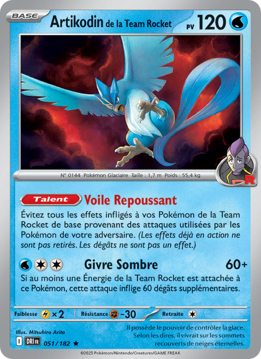 Carte Pokémon Artikodin de la Team Rocket 051 Rivalités Destinées