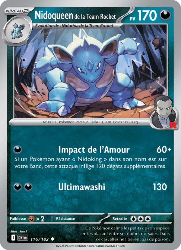 Carte Pokémon Nidoqueen de la Team Rocket 116 Rivalités Destinées