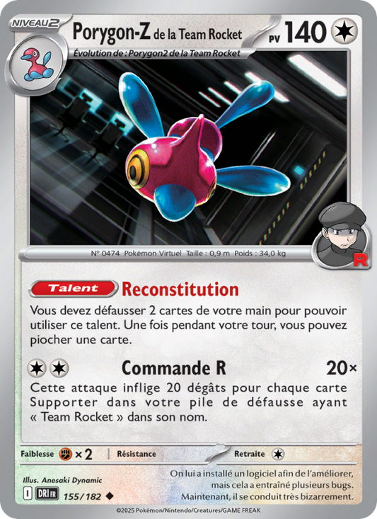 Carte Pokémon Porygon-Z de la Team Rocket 155 Rivalités Destinées
