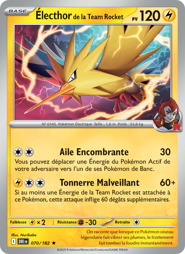 Carte Pokémon Électhor de la Team Rocket 070 Rivalités Destinées