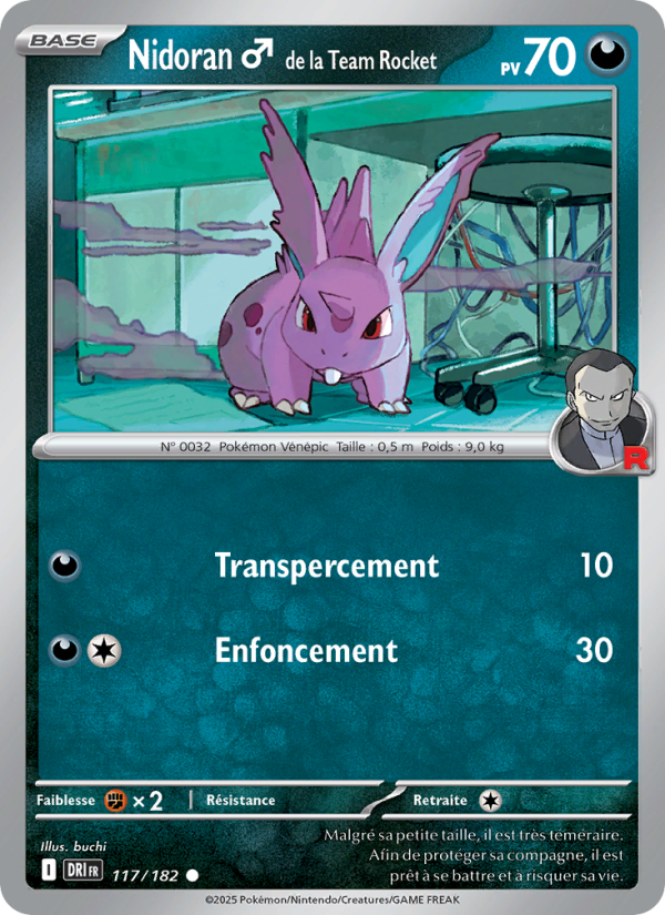 Carte Pokémon Nidoran♂ de la Team Rocket 117 Rivalités Destinées