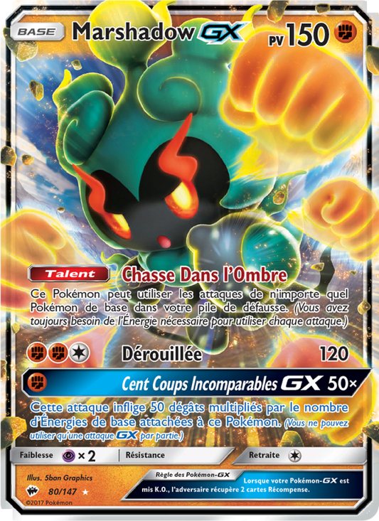 Carte Pokémon Marshadow GX 80 Ombres Ardentes