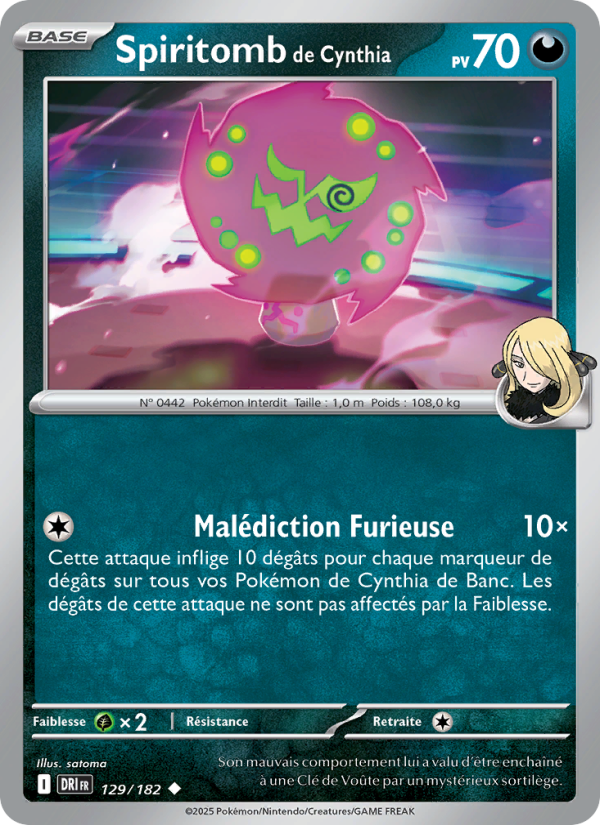 Carte Pokémon Spiritomb de Cynthia 129 Rivalités Destinées