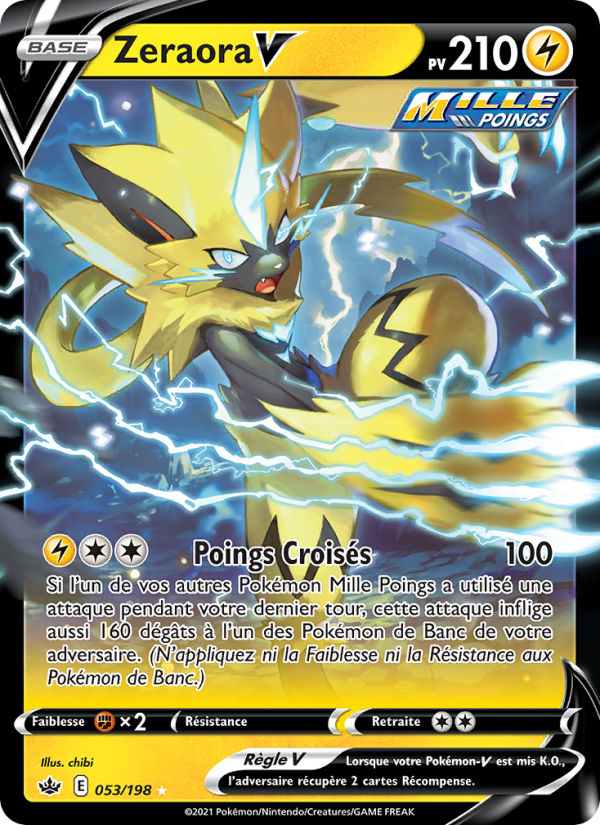 Carte Pokémon Zeraora V 53 Règne de Glace