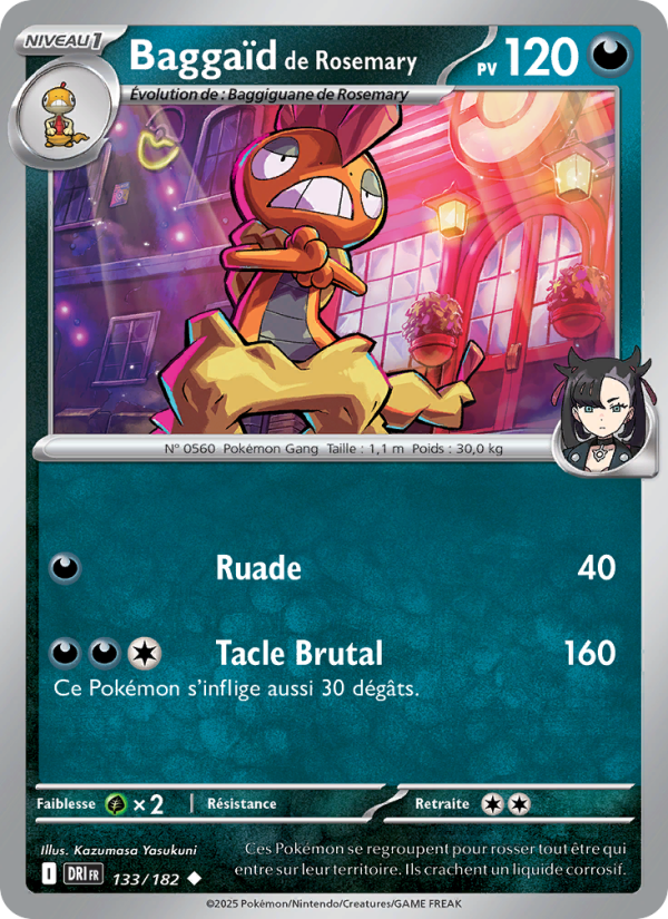 Carte Pokémon Baggaïd de Rosemary 133 Rivalités Destinées