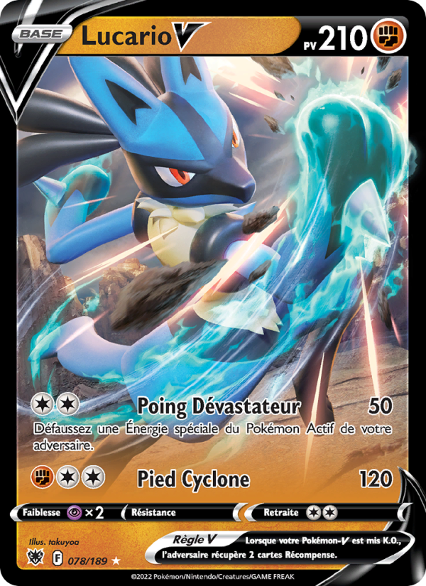 Carte Pokémon Lucario V 078 Astres Radieux