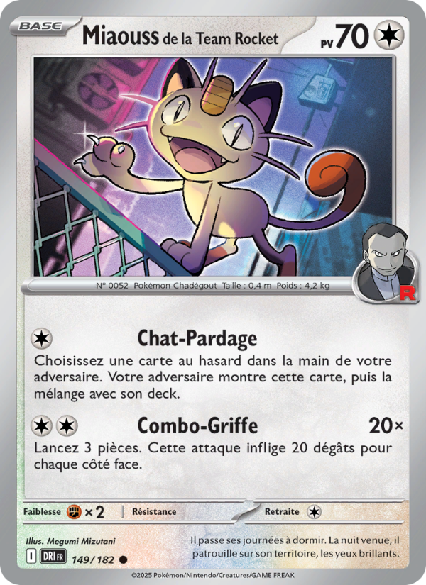 Carte Pokémon Miaouss de la Team Rocket 149 Rivalités Destinées