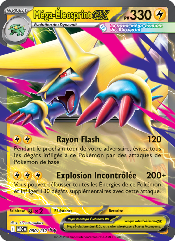 Carte Pokémon Méga-Élecsprint-ex 050 Méga-Évolution