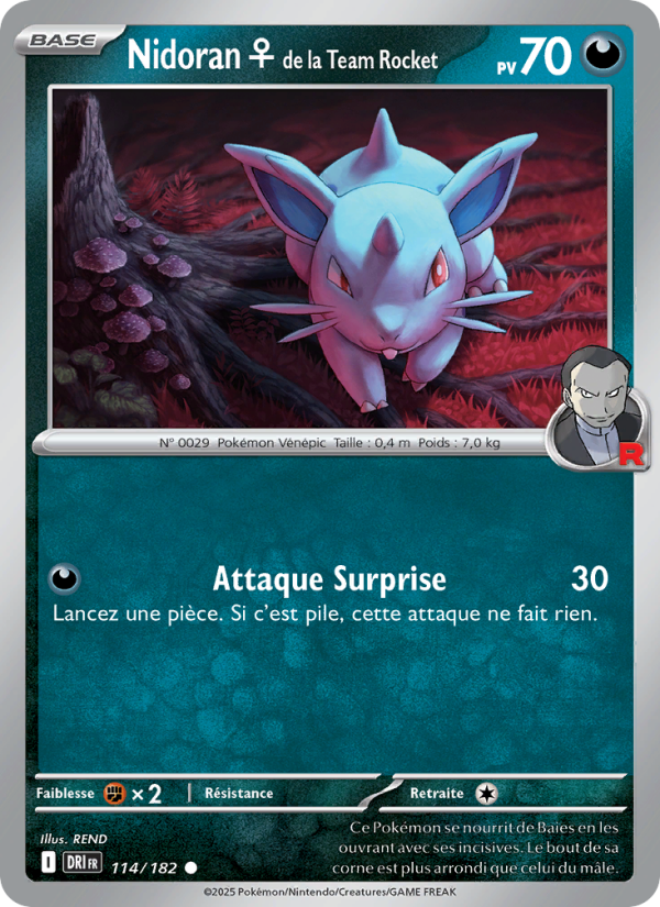 Carte Pokémon Nidoran♀ de la Team Rocket 114 Rivalités Destinées