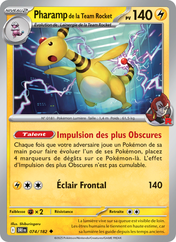 Carte Pokémon Pharamp de la Team Rocket 074 Rivalités Destinées