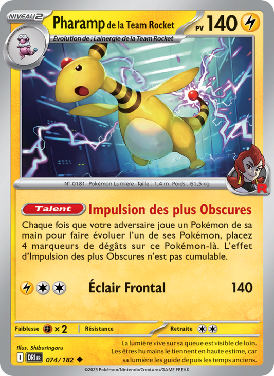Carte Pokémon Pharamp de la Team Rocket 074 Rivalités Destinées