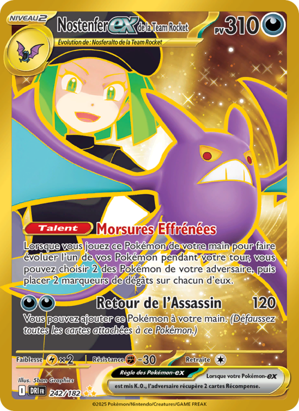Carte Pokémon Nostenfer-ex de la Team Rocket 242 Rivalités Destinées