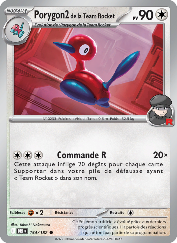 Carte Pokémon Porygon2 de la Team Rocket 154 Rivalités Destinées