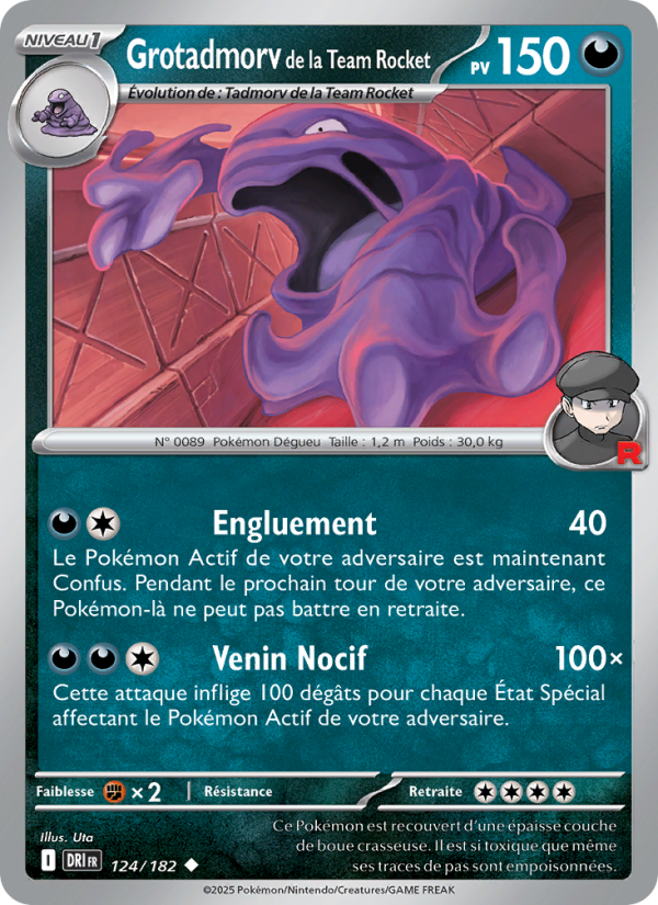 Carte Pokémon Grotadmorv de la Team Rocket 124 Rivalités Destinées