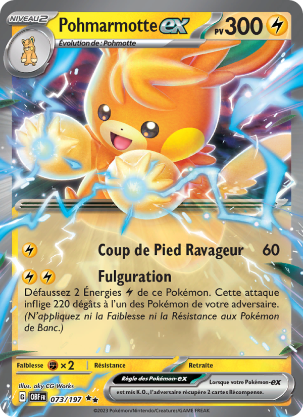 Carte Pokémon Pohmarmotte-ex 073 Flammes Obsidiennes