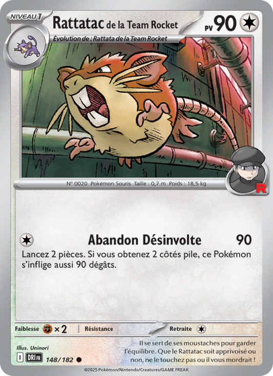 Carte Pokémon Rattatac de la Team Rocket 148 Rivalités Destinées