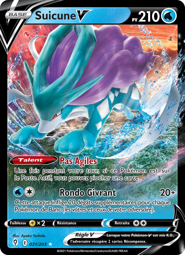 Carte Pokémon Suicune V 31 Évolution Céleste