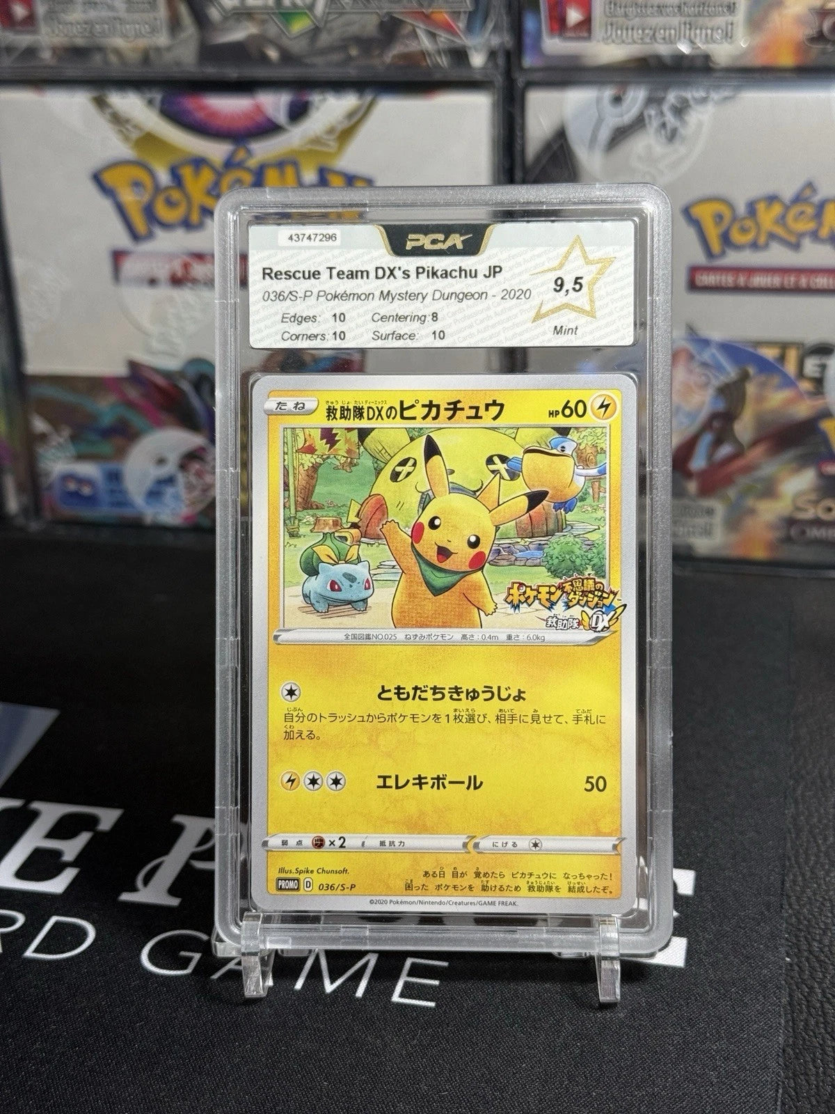 Carte Pokémon Pikachu Rescue Team DX Promo 036/S-P (2020) Japonaise – PCA 9.5