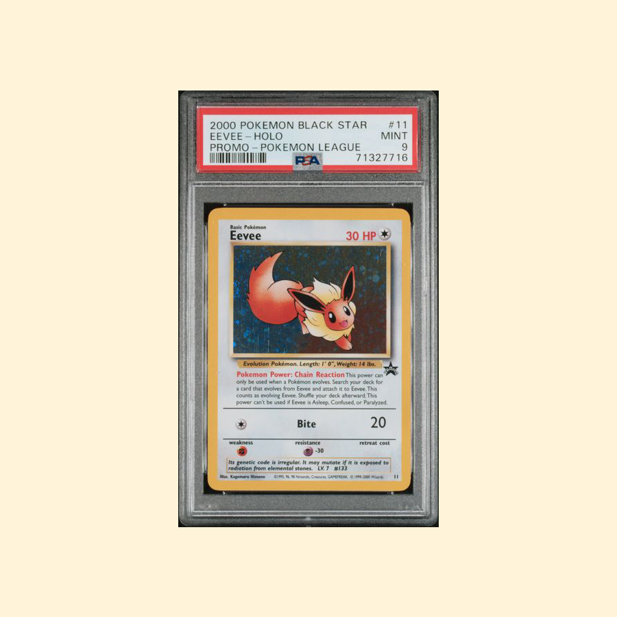 2000 Pokemon Promo Black Star #11 Eevee Evoli Holo Promo-Pokemon League PSA 9 [EN]
